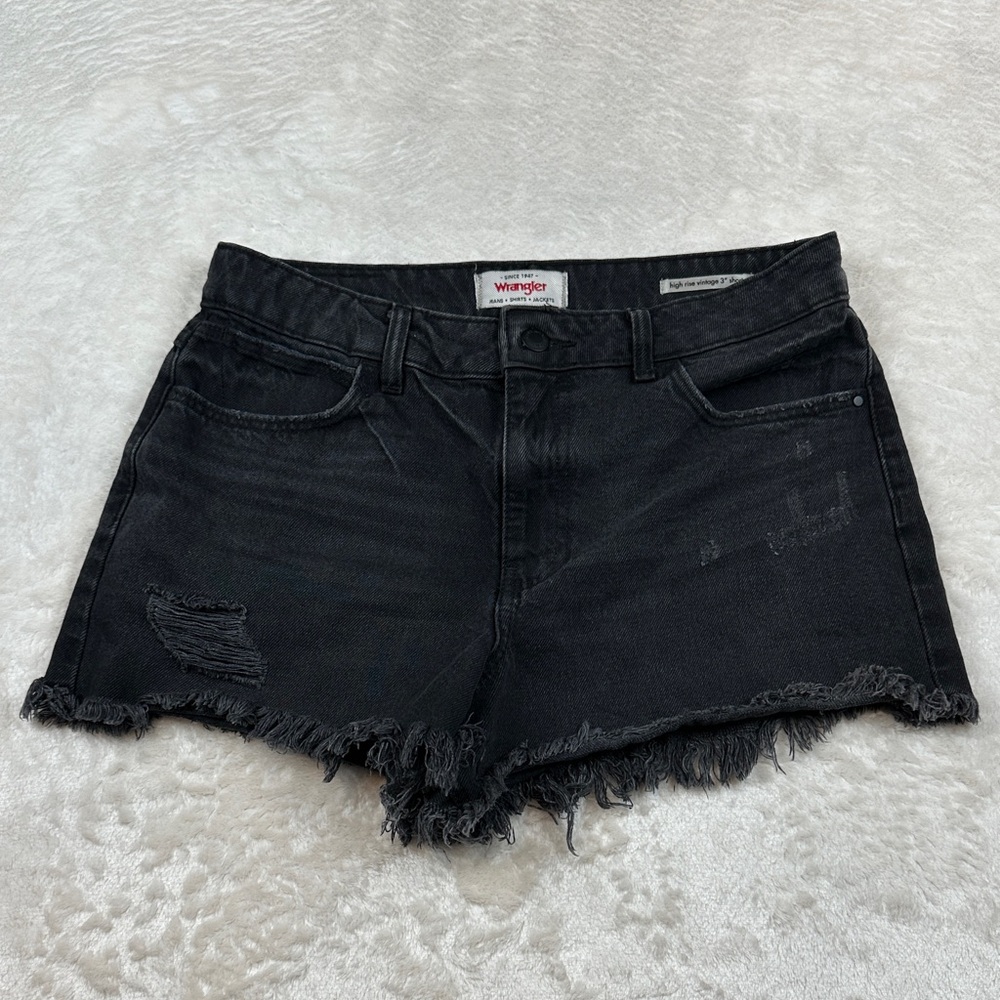 Wrangler Women's Black Frayed Jean Shorts